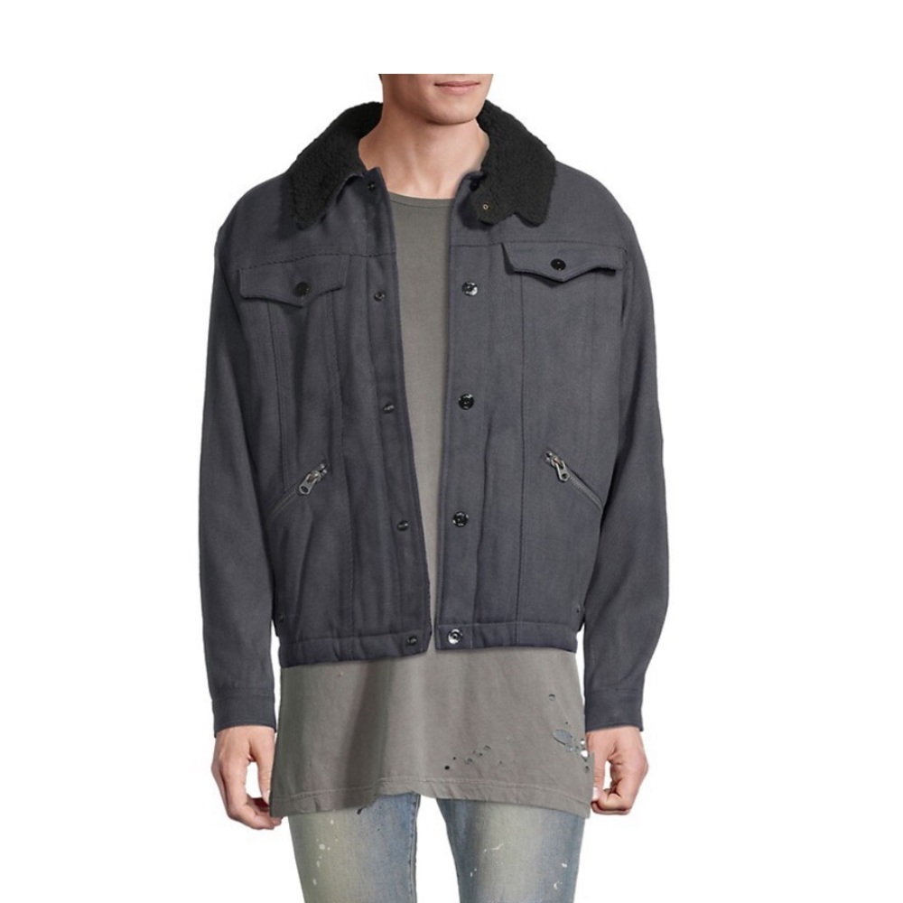 G-Star RAW Denim Flight Combat Sherpa Bomber Jacket Indigo Calvary Blue